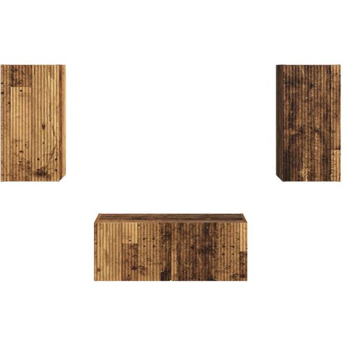  Set TV komoda Zidne 6 pcs Staro drvo Konstruirano drvo Slike