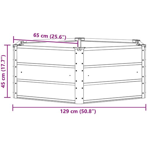  Sadilica Svijetlo siva 129 x 129 x 45 cm Čelik Slike