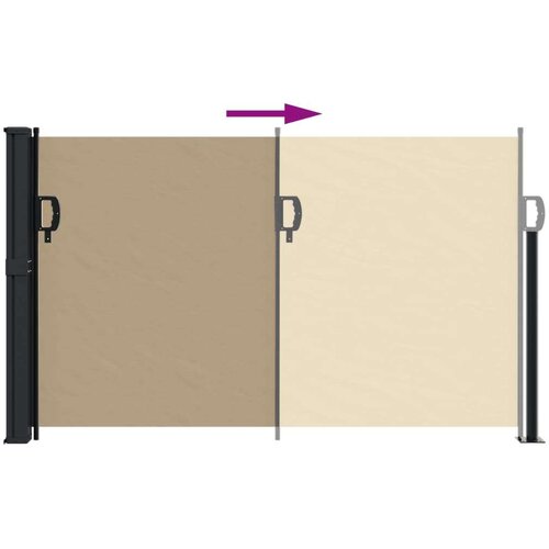  Bočna tenda na uvlačenje bež 120 x 500 cm Slike