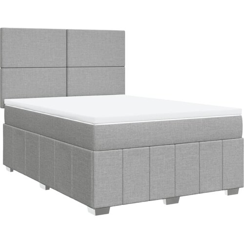 Maison Chic Box spring postelja - Vzmetna postelja z vzmetnico svetlo siva 140x200 cm blago SL17722, (21892228) Cene