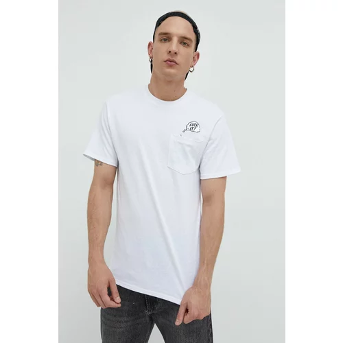 Huf Bombažna kratka majica bela barva