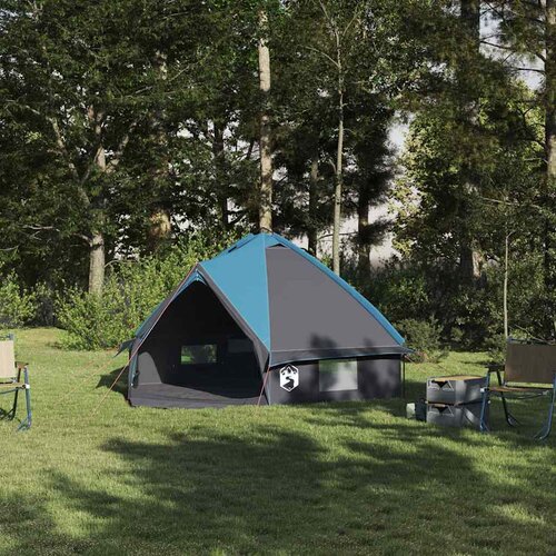 Tenda za 4 osobe s krovom Plava i siva 388 x 320 x 169 cm Cijene