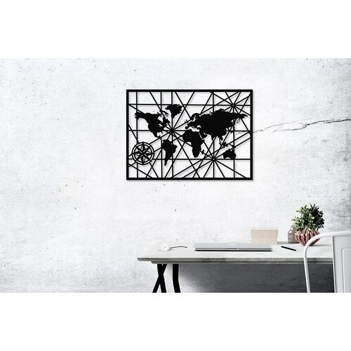 Wallity zidna dekoracija harita, 50 x 70 cm, crna Cene