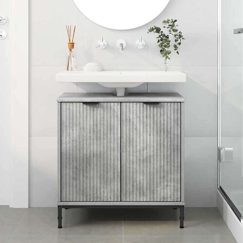 VidaXL Kupaonski ormarić za sudoper Beton siva 60.5 x 33.5 x 61 cm Slike