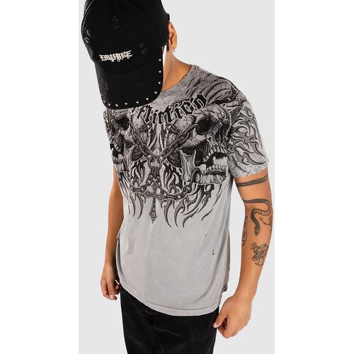 Affliction Decimation T-shirt silver lava wash Cene