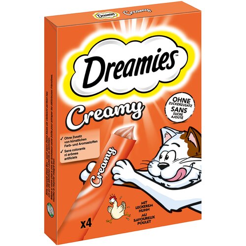 Dreamies pribolj&scaron;ek za mačke Creamy pi&scaron;čanec 4x10 g Cene
