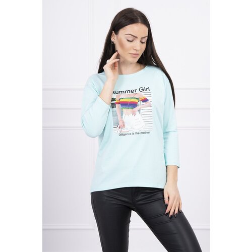 Kesi Blouse with Summer Girl mint print Slike