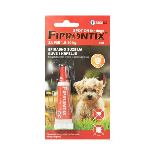 Fiprontix sredstvo protiv buva i krpelja za pse težine 1.5-10kg spot on 1x1ml Slike
