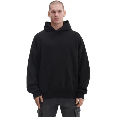 Cropp muška crna majica s kapuljačom - Crna 5378W-99X