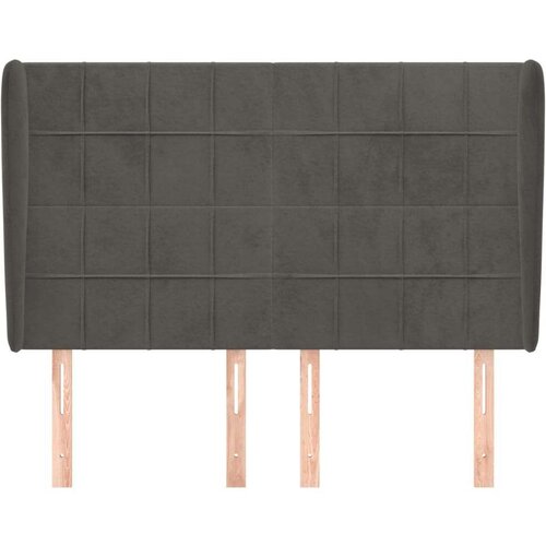  Uzglavlje s u&amp;scaron;ima tamnosivi 147x23x118/128 cm bar&amp;scaron;unasti Slike