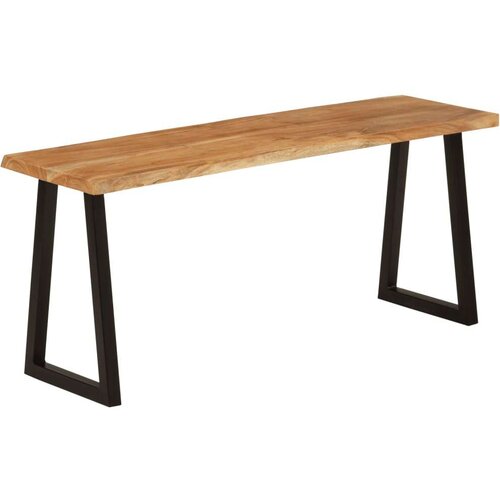  Klupa sa živim rubom 105 cm od masivnog bagremovog drva Slike