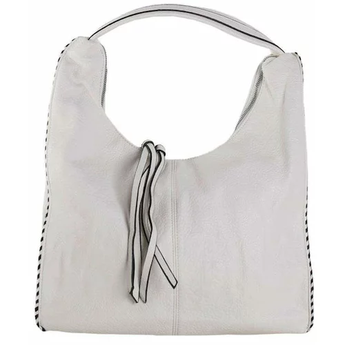 Fashion Hunters White roomy shoulder bag with a detachable strap