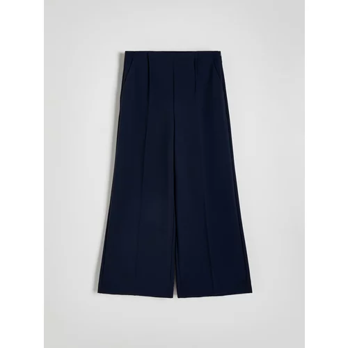 Reserved - Culotte-hlače s mješavinom viskoze - mornarsko plava