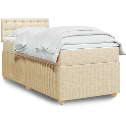  Krevet s oprugama i madracem krem 90 x 190 cm od tkanine Cijene