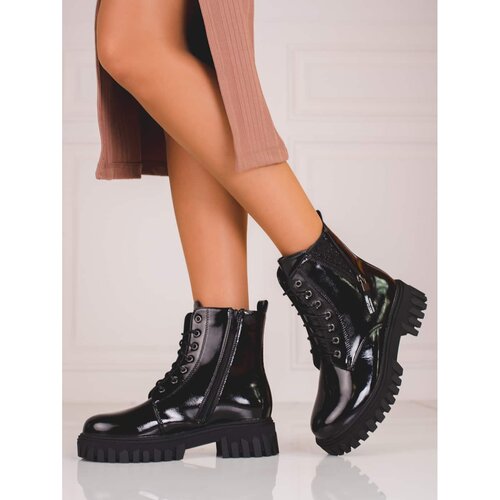 SHELOVET ženske čizme lace-up ankle with decorative upper Cene