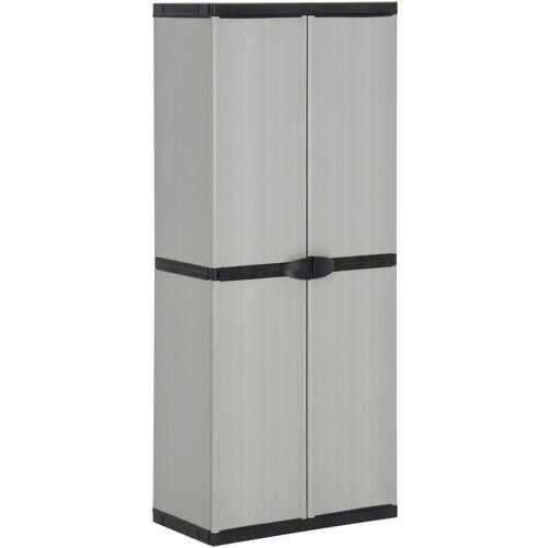 Furnova Vrtna omara s 3 policami siva in črna 68x40x168 cm, (21948469) Cene