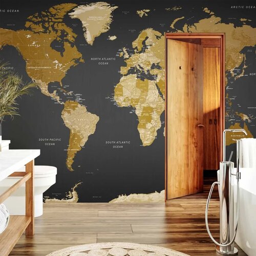  Foto tapeta - World Map: Modern Geography 100x70 Vodootporna Cene
