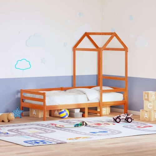 vidaXL Streha za otroško posteljo voščeno rjava 98x70x176,5cm borovina Cene