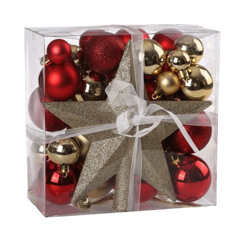  Icy set, novogodi&amp;scaron;nje kugle, set, crveno zlatna, 48K ( 780302 ) Slike