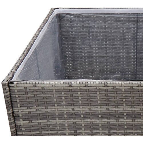  Vrtna sadilica siva 80 x 80 x 80 cm od poliratana Slike