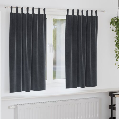 vidaXL Zavjese Tamno siva Poliester 140 x 175 cm Tamno sive zavjese Cijene