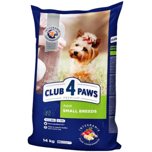 CLUB 4 PAWS Premium suva hrana za pse Mini, Piletina, 14 kg Slike