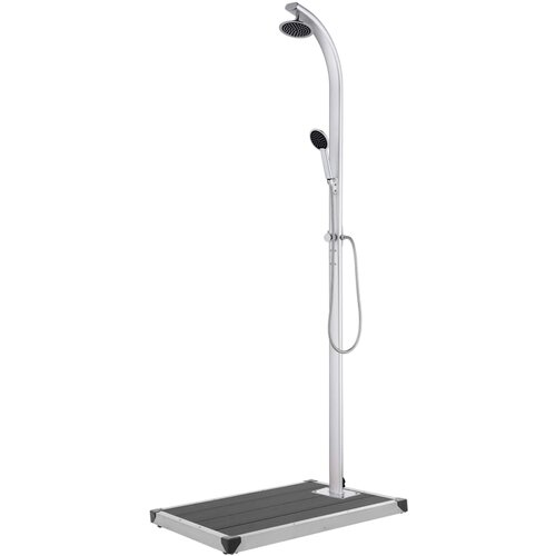 vidaXL Vrtni tuš sa sivom bazom 220 cm aluminijski Cene