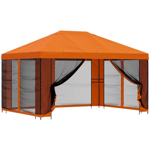 vidaXL Vrtni gazebo s stranskimi stenami 4 &times; 3 m Oranžna, (5000218964) Cene