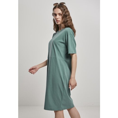 Urban Classics ladies organic oversized slit tee dress paleleaf Slike