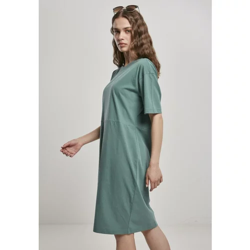 Urban Classics Ladies Organic Oversized Slit Tee Dress Paleleaf