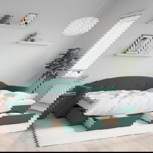 VidaXL Dnevni krevet na razvlačenje tamnozeleni 80 x 200 cm bar&amp;scaron;unasti Slike