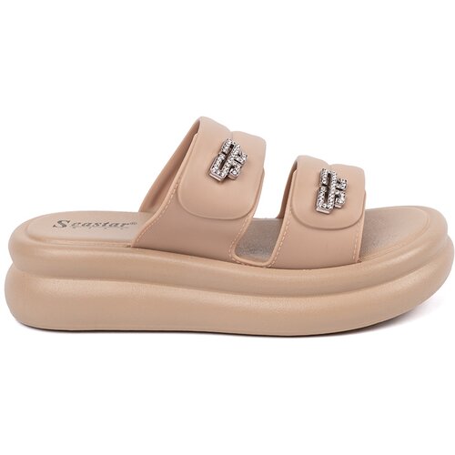 SEASTAR Beige women&amp;#039;s platform flip-flops Slike