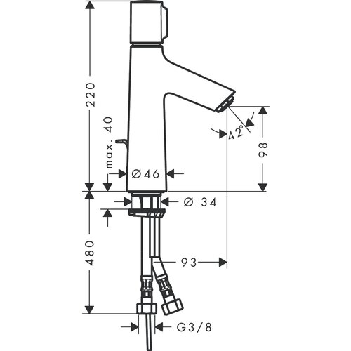 Hansgrohe Talis S Select 100 slavina za umivaonik 72042000 Slike