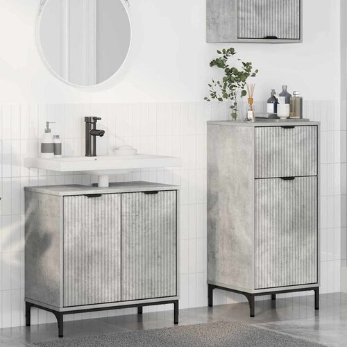  Set namje&scaron;taja za kupaonicu s ladicama 2 pcs Betonski sivi Cijene