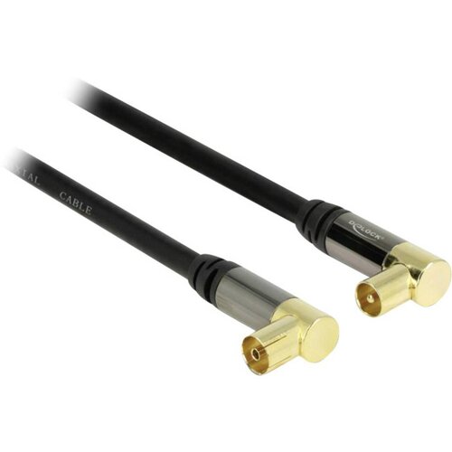 Delock antene\, SAT priključni kabel [1x 75 Ω antenski mo&scaron;ki konektor - 1x 75 Ω antenski ženski konektor] 1.00 m 85 dB pozlačeni konektorji črna, (20431643) Cene