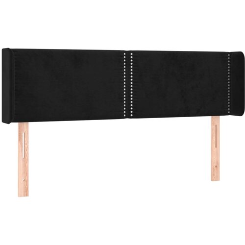 Maison Chic Vzglavna omarica - Nočna omarica - Posteljna omarica z u&amp;scaron;esi črno 147x16x78/88 cm žamet, (21708419) Slike