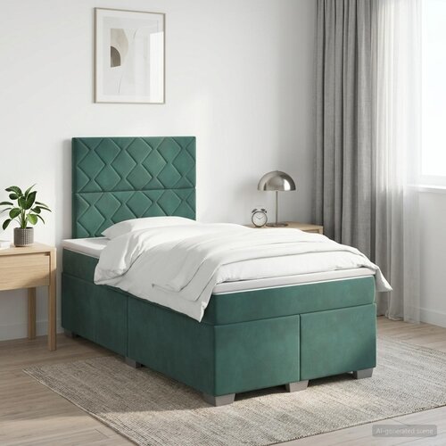  Boxspring krevet s madracem Tamnozelena 120 x 190 cm Bar&scaron;un Cijene