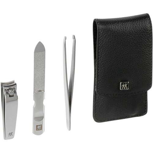 Zwilling CLASSIC INOX Neat&amp;#039;s leather case, black, 3 pc Slike