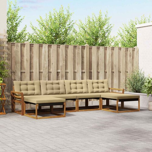  Set vanjskih sofa 6 kom. Prirodna i bež Smeđa 333 x 162,5 x 73 cm Slike