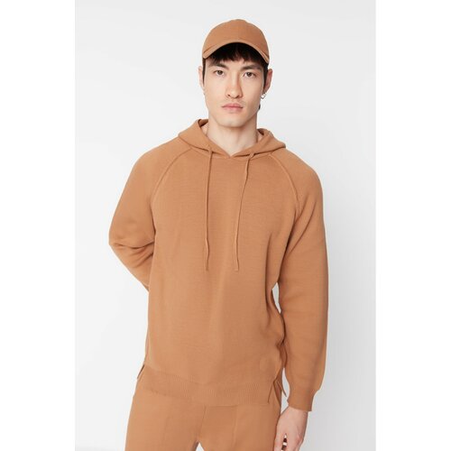 Trendyol Camel Men Regular Fit Hooded Knitwear Sweater Cene