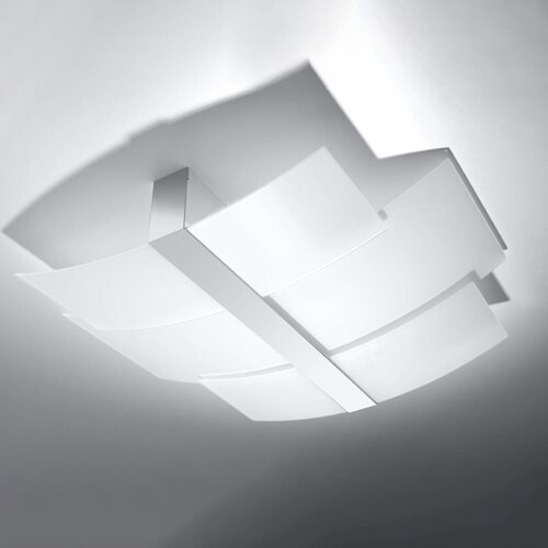Nice Lamps Bela stropna svetilka s steklenim senčnikom 53x61 cm Marett &amp;ndash; Slike