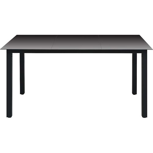  7-dijelni vrtni blagovaonski set crni Crna Dužina stola 150 cm Slike