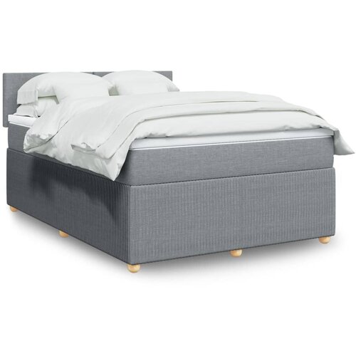 vidaXL Box spring postelja z vzmetnico svetlo siva 140x200 cm blago Cene