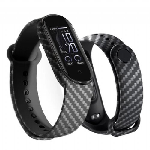 Onasi pašček za uro xiaomi mi band 5, 6 in 7 - črn carbon Cene