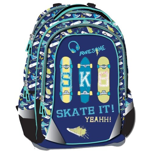 Octopus Anatomska &Scaron;kolska Torba Oet2601 Skate It 42x32x16,5cm plava žuta Cene