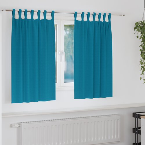 vidaXL Zavjese sa zavjesama 2 pcs Tirkizna Poliester Cijene