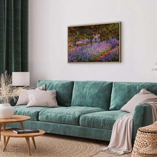  Slika - Claude Monet &amp;ndash; The Artist&amp;rsquo;s Garden at Giverny 120x80 U prirodnom drvenom okviru Slike