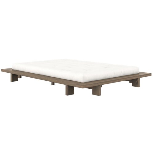 Karup Design Rjava zakonska postelja iz masivnega bora z letvenim dnom 140x200 cm Japan &amp;ndash; Slike