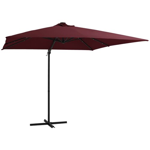 vidaXL Vrtni senčnik z LED lučkami bordo rdeč 250x250 cm, (20729169) Cene