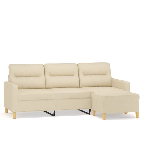  Trosjed s tabureom krem 180 cm od tkanine Slike